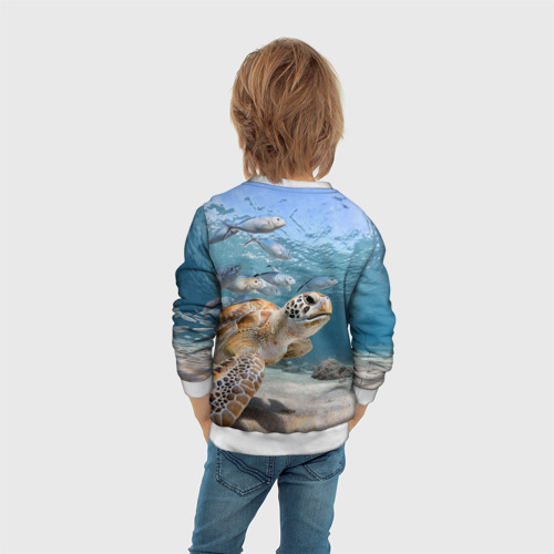 Детский свитшот 3D Морская черепаха, цвет 3D печать - фото 6