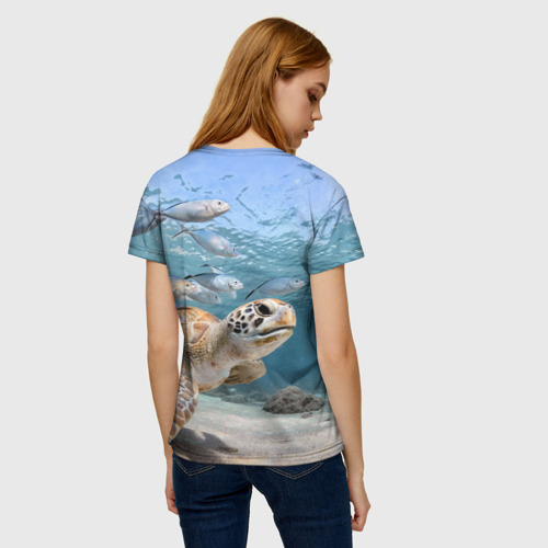 Женская футболка 3D Морская черепаха, цвет 3D печать - фото 4