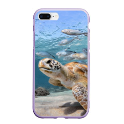 Морская черепаха и рыбки – Чехол для iPhone 7Plus/8 Plus матовый с принтом купить