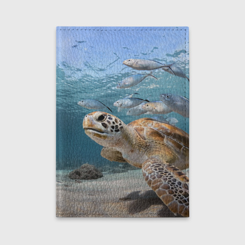 Обложка для автодокументов Морская черепаха, цвет фиолетовый