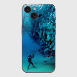 Чехол для iPhone 15 силиконовый с защитой камеры Фото дайвинг