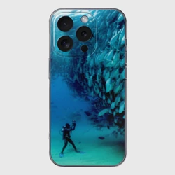 Чехол для iPhone 16 Pro Max силиконовый с защитой камеры Фото дайвинг