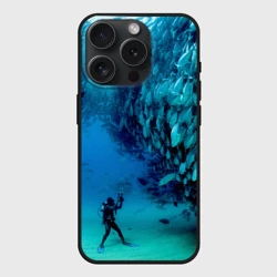 Чехол силиконовый для Apple iPhone 15 Pro Мax матовый Фото дайвинг