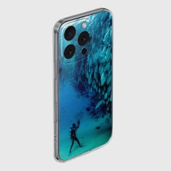 Чехол для iPhone 16 Pro силиконовый с защитой камеры Фото дайвинг - фото 2