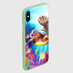 Чехол для iPhone XS Max матовый Морские черепахи - фото 2