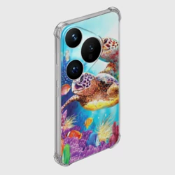 Чехол для Huawei Pura 70 Морские черепахи - фото 2