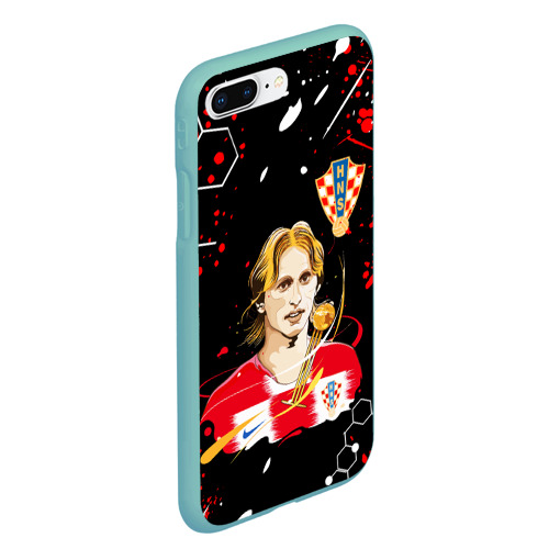 Чехол для iPhone 7Plus/8 Plus матовый Лука Модрич Luka modric, цвет мятный - фото 3