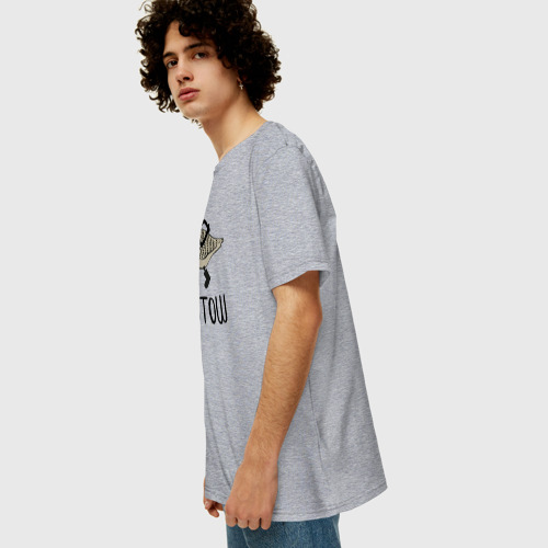 Мужская футболка хлопок Oversize Штош, цвет меланж - фото 5