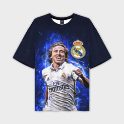 Мужская футболка oversize 3D Лука Модрич Реал Мадрид