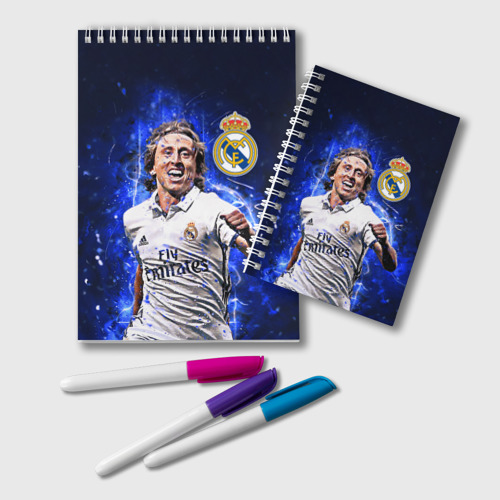 Блокноты с принтом Лука Модрич Реал Мадрид, вид спереди №1