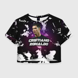 Женская футболка Crop-top 3D Cristiano Ronaldo