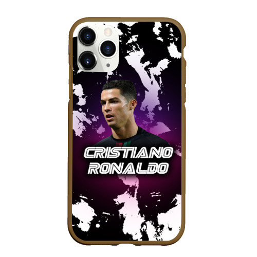 Чехол для iPhone 11 Pro Max матовый Cristiano Ronaldo, цвет коричневый