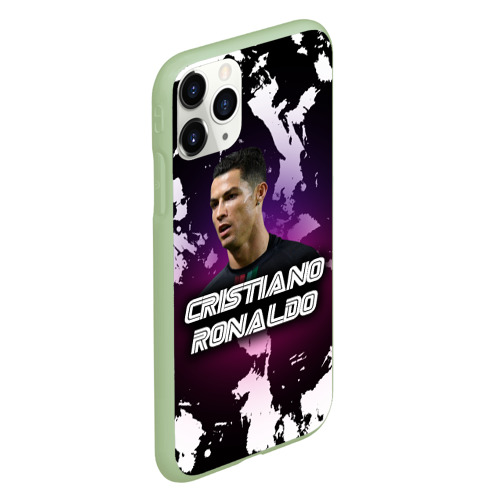 Чехол для iPhone 11 Pro матовый Cristiano Ronaldo, цвет салатовый - фото 3