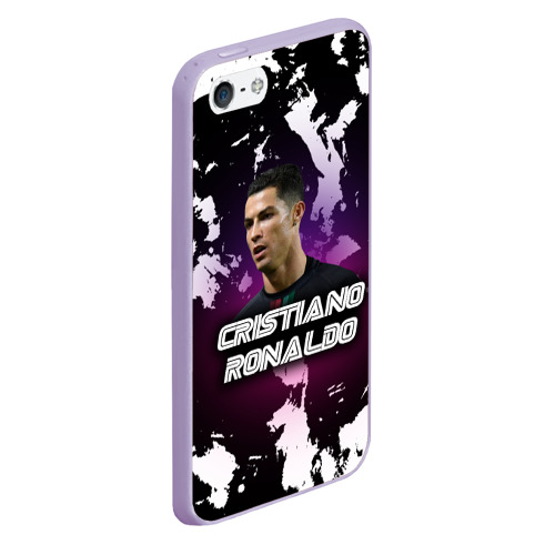Чехол для iPhone 5/5S матовый Cristiano Ronaldo, цвет светло-сиреневый - фото 3