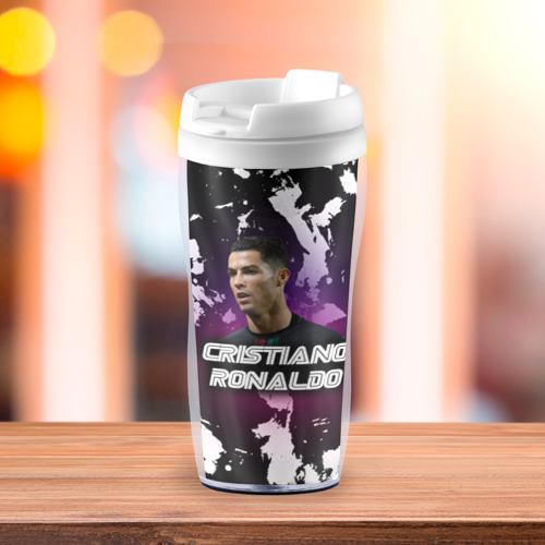 Термокружка-непроливайка Cristiano Ronaldo, цвет белый - фото 3