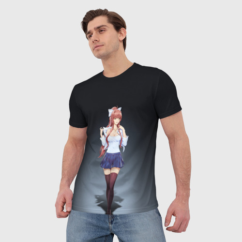 Мужская футболка 3D Doki Doki Literature club Monika, цвет 3D печать - фото 3