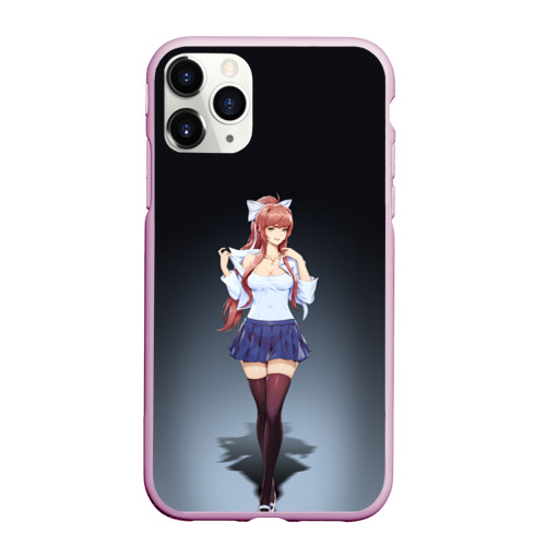 Чехол для iPhone 11 Pro Max матовый Doki Doki Literature club Monika, цвет розовый