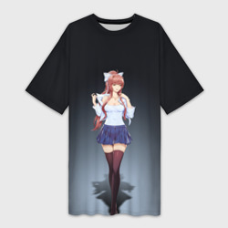 Платье-футболка 3D Doki Doki Literature club Monika