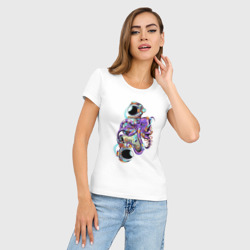 Женская футболка хлопок Slim Осьминог и Космонавт - фото 2