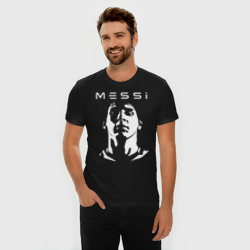 Мужская футболка хлопок Slim Белый образ Лионеля Месси - фото 2