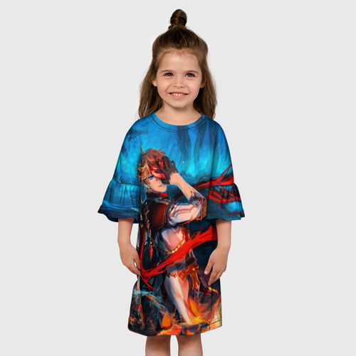 Детское платье 3D с принтом Tartaglia art, вид сбоку #3