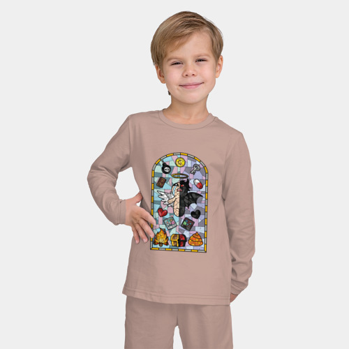 Детская пижама с лонгсливом хлопок Фреска Исаак, цвет пыльно-розовый - фото 3