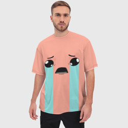 Мужская футболка oversize 3D Crying Isaac large face - фото 2