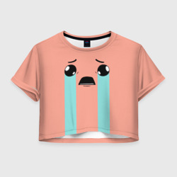 Женская футболка Crop-top 3D Crying Isaac large face