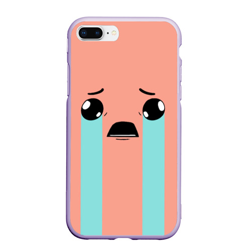 Чехол для iPhone 7Plus/8 Plus матовый Crying Isaac large face, цвет светло-сиреневый