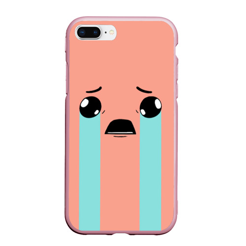 Чехол для iPhone 7Plus/8 Plus матовый Crying Isaac large face, цвет розовый