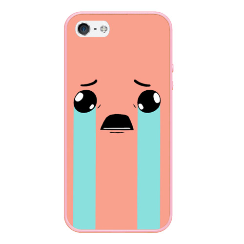 Чехол для iPhone 5/5S матовый Crying Isaac large face, цвет баблгам