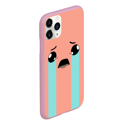 Чехол для iPhone 11 Pro Max матовый Crying Isaac large face, цвет розовый - фото 3