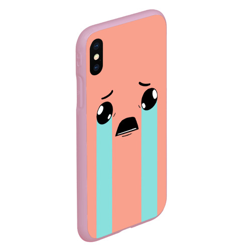 Чехол для iPhone XS Max матовый Crying Isaac large face, цвет розовый - фото 3