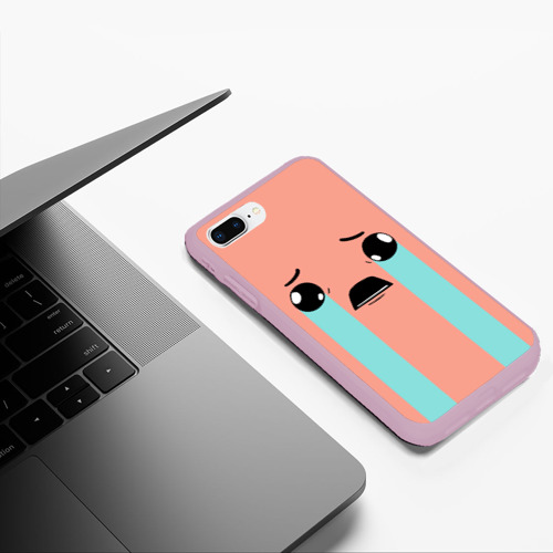 Чехол для iPhone 7Plus/8 Plus матовый Crying Isaac large face, цвет розовый - фото 5