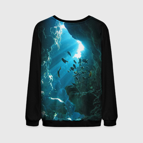 Мужской свитшот 3D Коралловые рыбки, цвет черный - фото 2