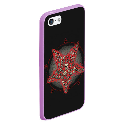 Чехол для iPhone 5/5S матовый Star of Isaac, цвет сиреневый - фото 3