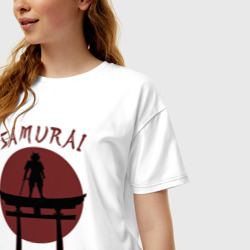 Женская футболка хлопок Oversize Дух самурая - фото 2