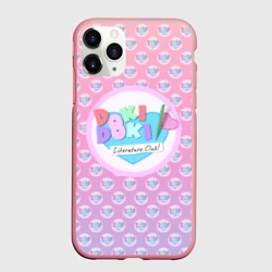 Чехол для iPhone 11 Pro матовый Doki Doki Literature Club Лого паттерн
