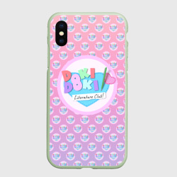 Чехол для iPhone XS Max матовый Doki Doki Literature Club Лого паттерн