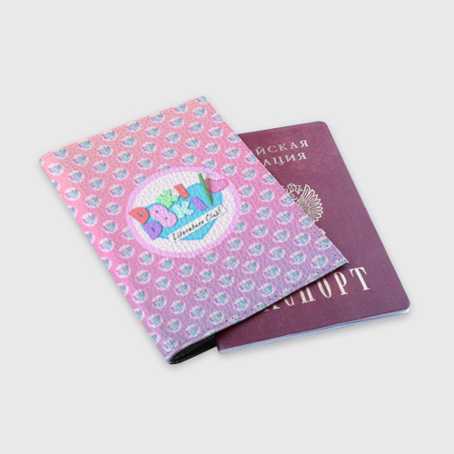 Обложка для паспорта матовая кожа Doki Doki Literature Club Лого паттерн, цвет черный - фото 3