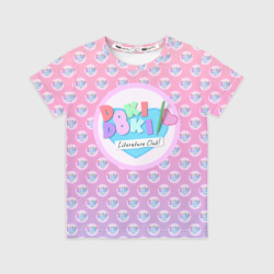 Детская футболка 3D Doki Doki Literature Club Лого паттерн