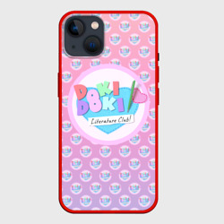 Чехол для iPhone 14 Doki Doki Literature Club Лого паттерн