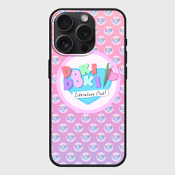 Чехол силиконовый для Apple iPhone 15 Pro матовый Doki Doki Literature Club Лого паттерн