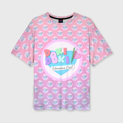 Женская футболка oversize 3D Doki Doki Literature Club Лого паттерн