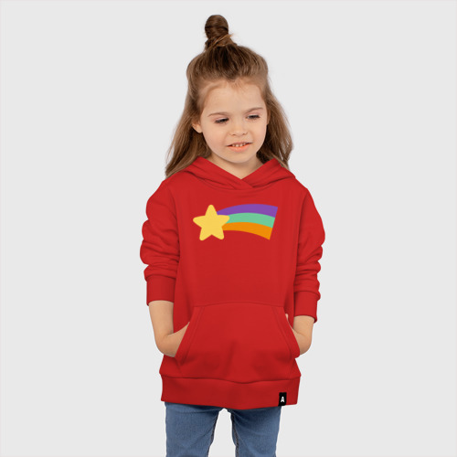 Детская толстовка хлопок Радужный свитер Мэйбл, цвет красный - фото 4