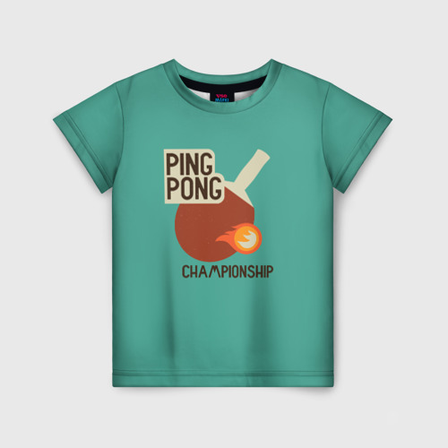 Детская футболка 3D с принтом Ping-pong, вид спереди #2