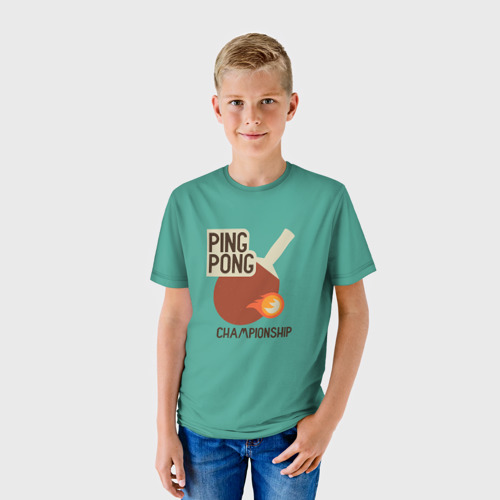 Детская футболка 3D с принтом Ping-pong, фото на моделе #1