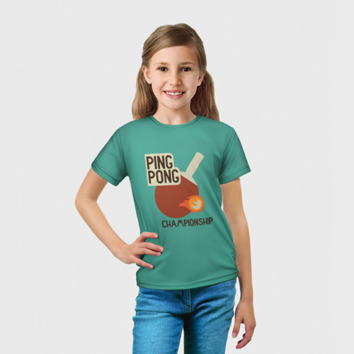 Детская футболка 3D с принтом Ping-pong, вид сбоку #3