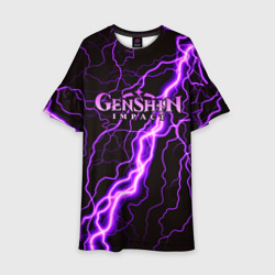 Детское платье 3D Genshin Impact молния неон