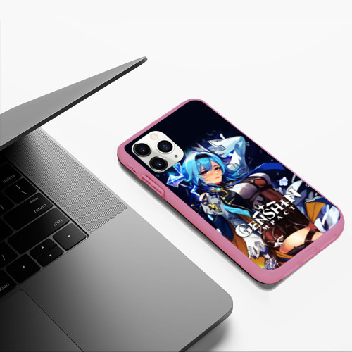 Чехол для iPhone 11 Pro Max матовый Eula Genshin Impact, цвет малиновый - фото 5